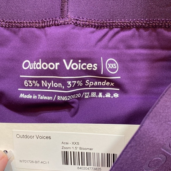 NWT Outdoor Voices Zoom 1.5” Bloomer Shorts in Açaí sz XXS - Picture 7 of 8